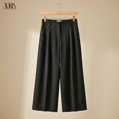 versatile high waist wide leg trousers – (classic & casual) بنطلون وايد ليج